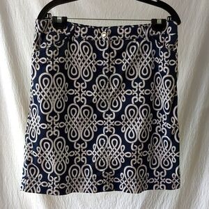 Jones New York Navy and White Skirt Size 10
